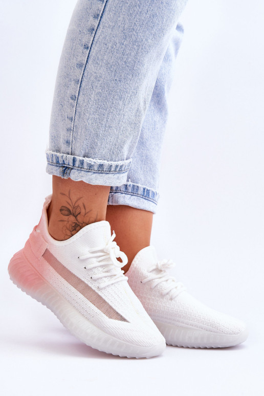 Ombre Slip-On treniruokliai, balti ir rožiniai...