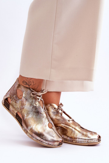 Šviesūs odiniai batai Maciejka 03426-42 auksiniai