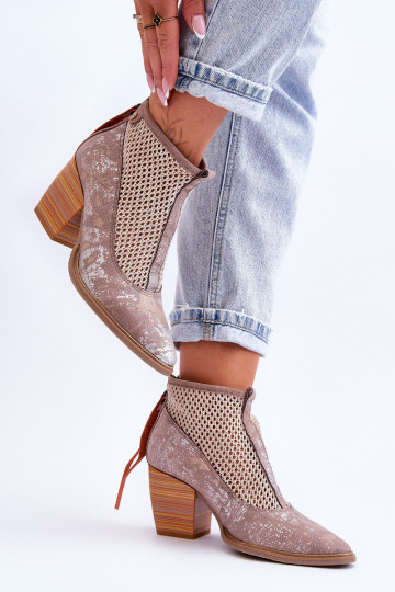 Odiniai batai su tinkleliu Maciejka 05842-04 Beige