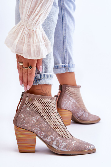 Odiniai batai su tinkleliu Maciejka 05842-04 Beige 2