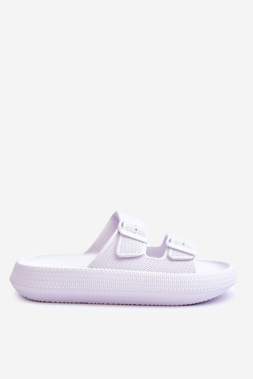 Moteriškos porolono sandalai su dryžiais White...
