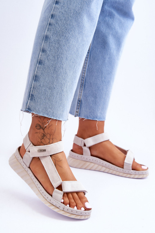 Big Star Suede Velcro sandalai LL276014 balti