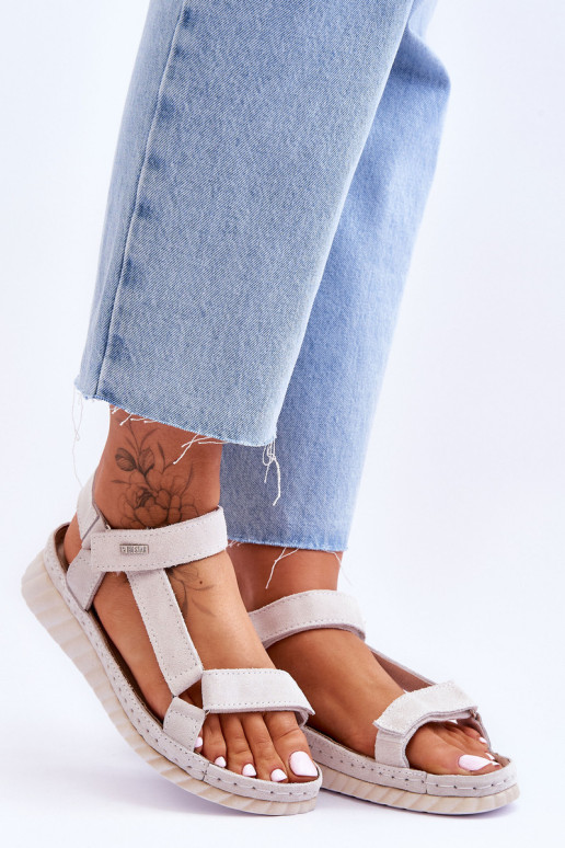 Big Star Suede Velcro sandalai LL276014 balti