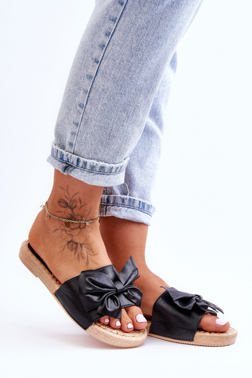 Madingos moteriškos šlepetės su lankeliu Black...