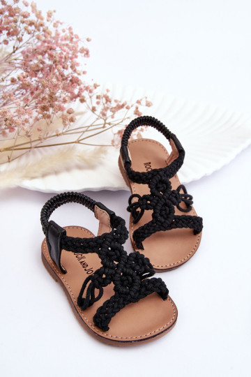 Vaikiški pinti užsegami sandalai, juodi Tracy 2