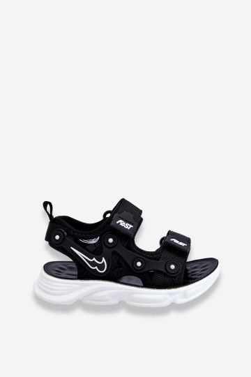 Berniukams Velcro sandalai Black and White Tobias