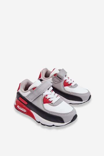 Vaikiški platforminiai sportiniai bateliai baltai raudoni Lori