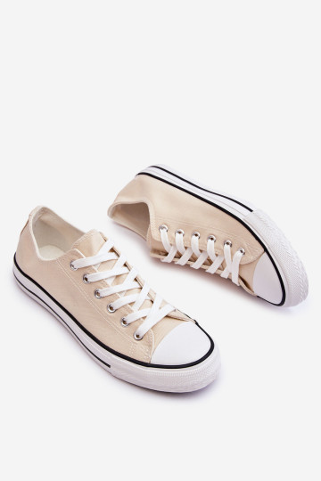 Klasikiniai žemi moteriški sportbačiai šviesiai smėlio spalvos Vegas