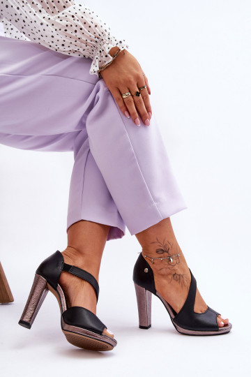 Slip-on Heels Odiniai sandalai Maciejka 06083-01 Juodi