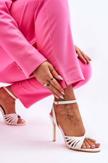 Moteriškos basutės aukštakulniais, baltos spalvos My Darling