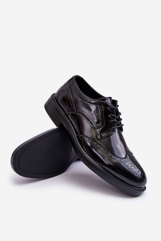 Vyriški elegantiški lakuoti batai, juodi Gustavo