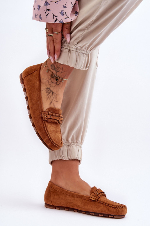 Moteriškas zomšinis loafers kupranugaris Clorie