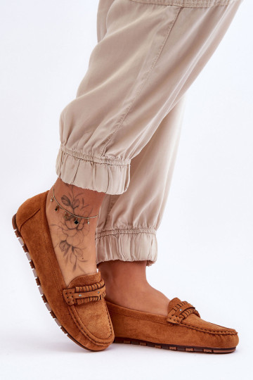 Moteriškas zomšinis loafers kupranugaris Clorie