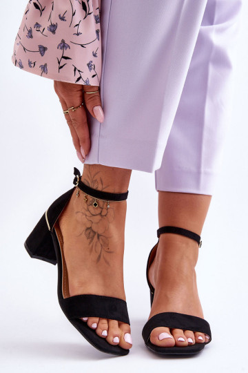 Sandalai ant stabilaus kulno, juodi Palermo 2