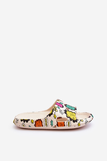 Vaikiškos šviesios putplasčio šlepetės Liūto motyvas...