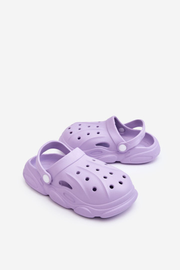 Vaikiškos porolono šlepetės Violetinė Debesuota 2
