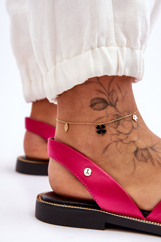 Odiniai užsegami sandalai Fuchsia Alivia