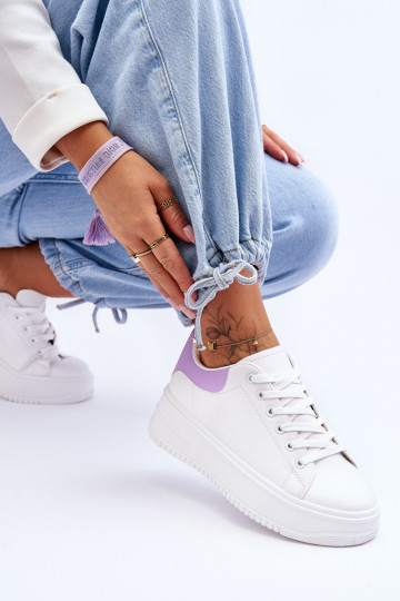 Moteriški klasikiniai sportiniai batai Balta-violetinė naktinė kelionė