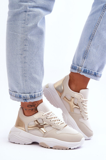 Moteriški suvarstomi sportbačiai smėlio-aukso spalvos Cortes 2