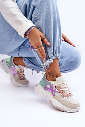 Moteriški suvarstomi sportbačiai Smėlio-žalios spalvos... 2