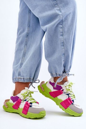 Madingi moteriški suvarstomi sportiniai batai žaliai... 2