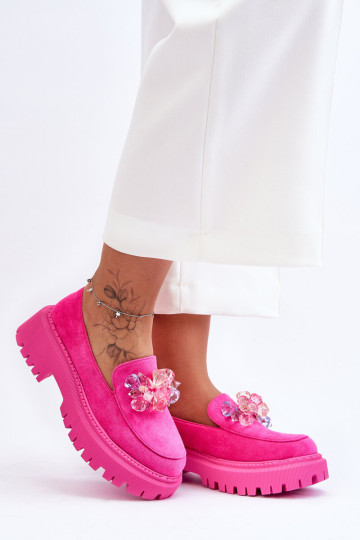 Moteriški krištolo loaferiai Rožinė Avril