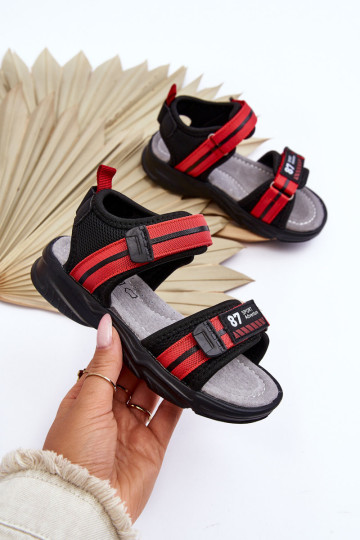 Lengvi Velcro vaikiški sandalai Red Brando
