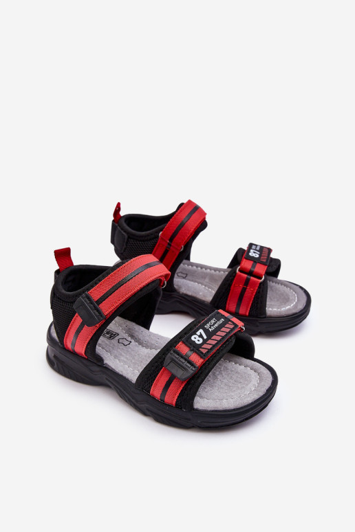 Lengvi Velcro vaikiški sandalai Red Brando