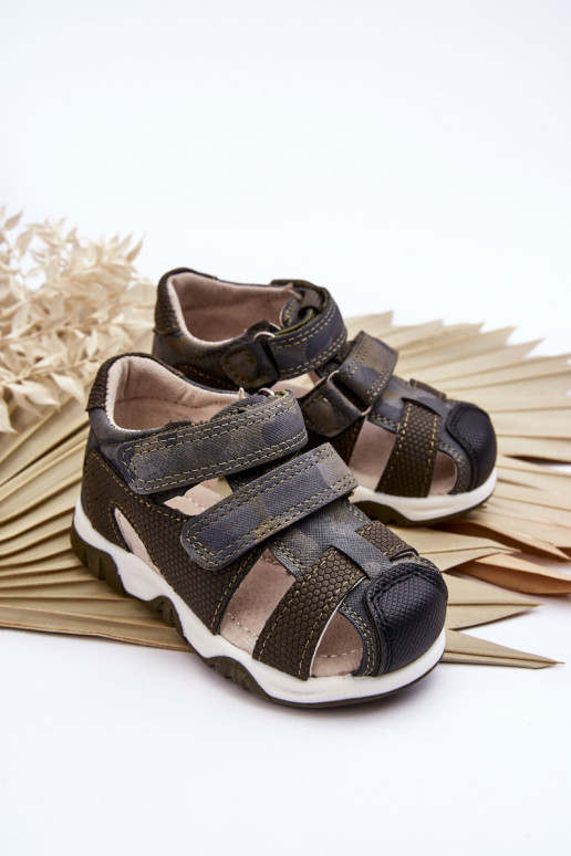 Vaikiški Velcro sandalai Dark Green Falcon