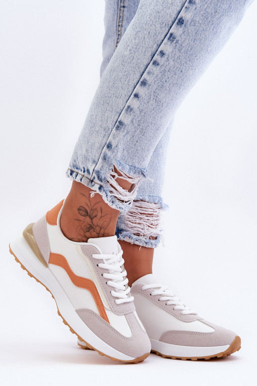 Moteriški sportiniai batai baltai oranžiniai...