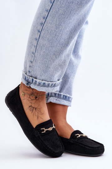 Moteriški klasikiniai zomšiniai batai, juodi Corinell