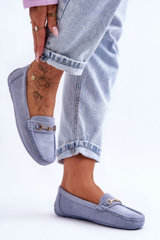 Moteriški klasikiniai zomšiniai batai, mėlyni...