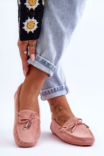 Moteriški zomšiniai mokasinai šviesiai rožiniai Si Passione 2