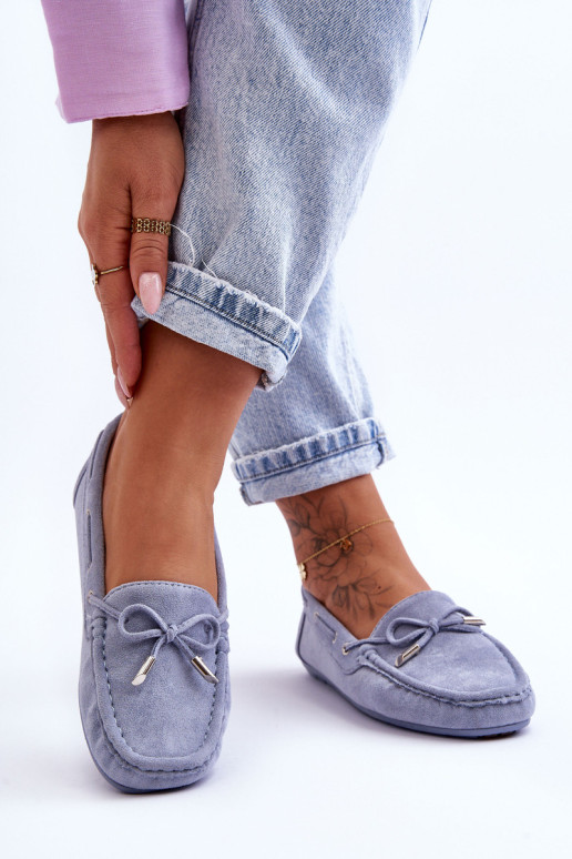 Moteriški zomšiniai mokasinai, mėlyni Si Passione