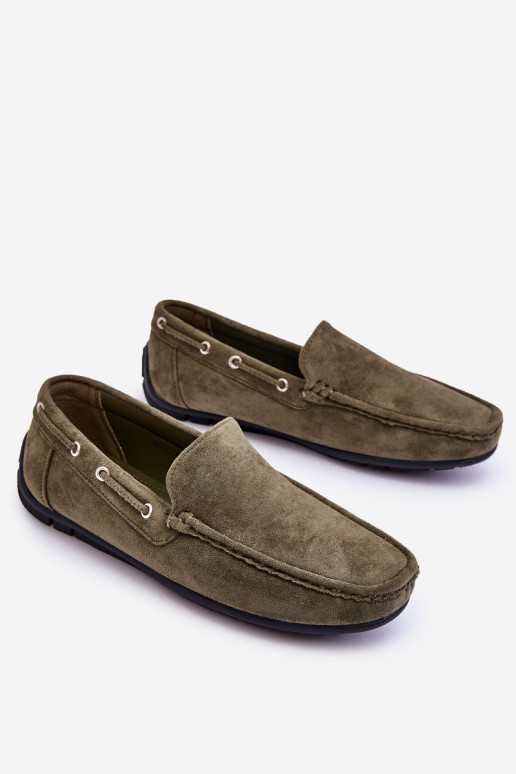 Vyriški zomšiniai užsegami batai Green Rayan