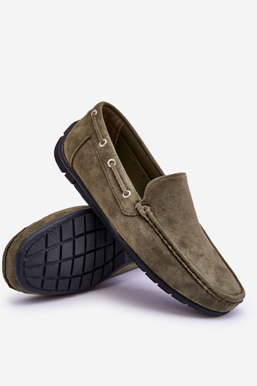 Vyriški zomšiniai užsegami batai Green Rayan