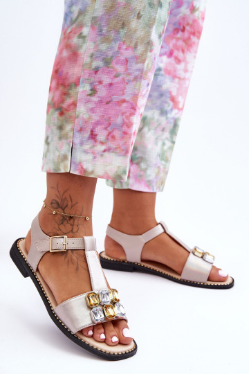 Moteriškos SBarski basutės su akmenukais KV-2775-30 Beige 2