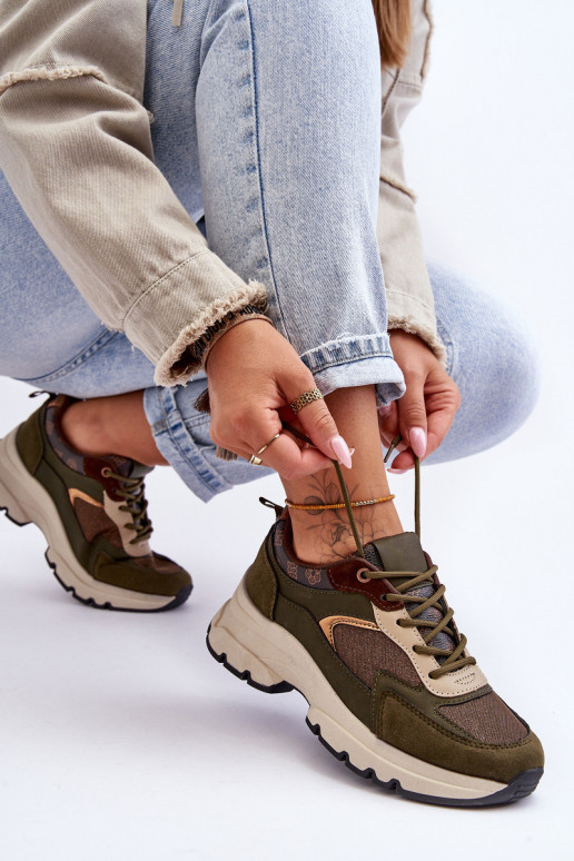 Platforminiai sportbačiai su raišteliais Green...