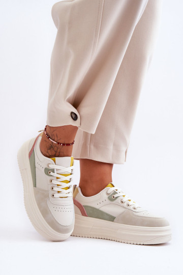 Moteriški sportiniai batai ant daugiaspalvės platformos 2