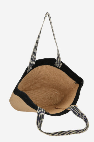 Paplūdimio krepšelis NOBO XP0400-C020 Smėlio spalvos-juodas