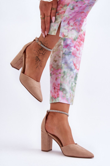 Zomšiniai aukštakulniai su cirkonio akmenimis Tamsiai... 2