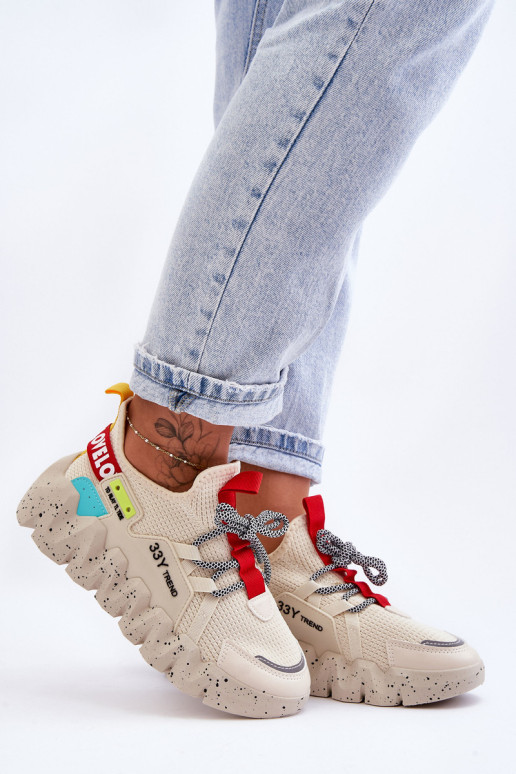 Smėlio spalvos Evolution madingi sportbačiai