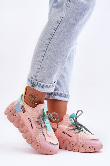 Užsegami madingi sportbačiai Šviesiai rožiniai Evolution 2