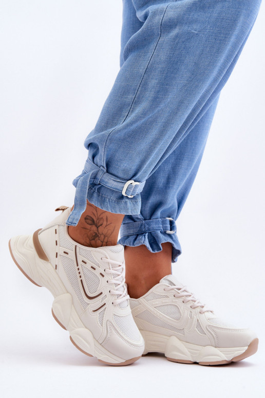 Moteriški sportiniai bateliai smėlio spalvos...