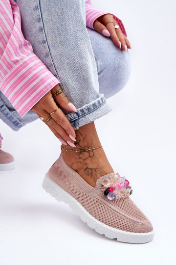 Moteriški užsegami teniso sportbačiai su puošmena Pink Taylor