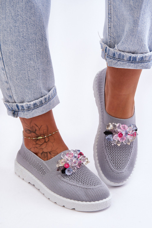 Moteriški sportbačiai su akmenukais, pilki...