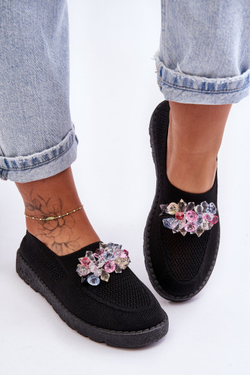 Moteriški sportbačiai su akmenukais juodi paprasti 2