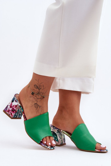 Moteriški odiniai mulai ant kulno Lewski batai 3209/K Green 2