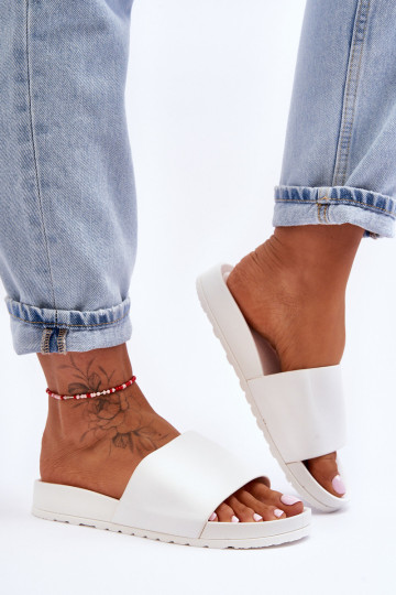 Moteriškos klasikinės šlepetės Baltos Rolien 2