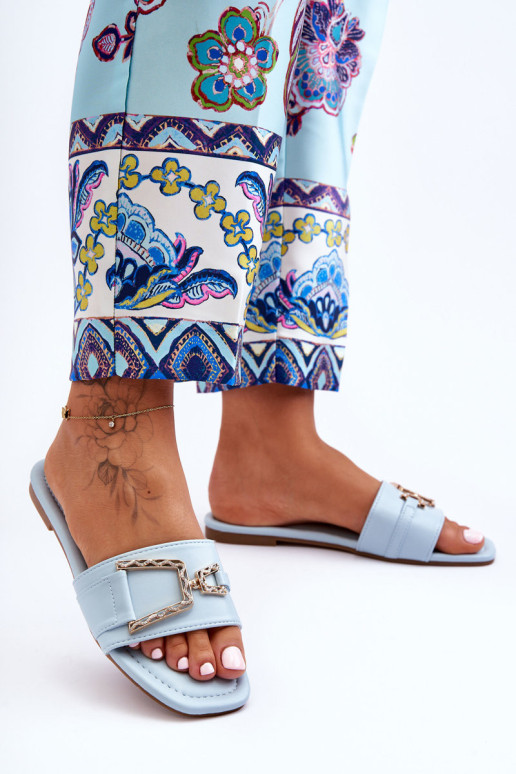 Moteriškos klasikinės šlepetės su dekoru Mėlyna...